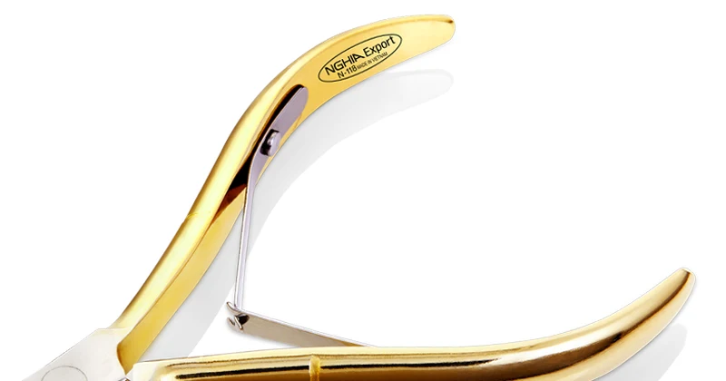 NGHIA Superb N-118 Hard Steel Gold Plated Export Cuticle Nipper