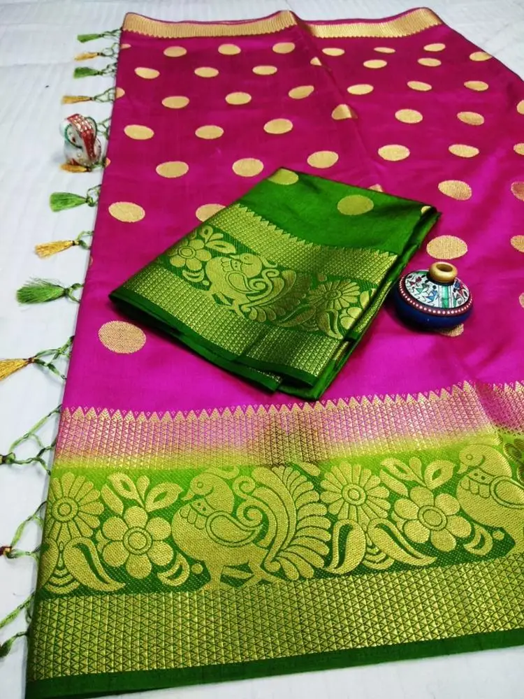 100% Pure Raw Silk Sari / Indian Kanjivara style Raw silk sarees manufacturer