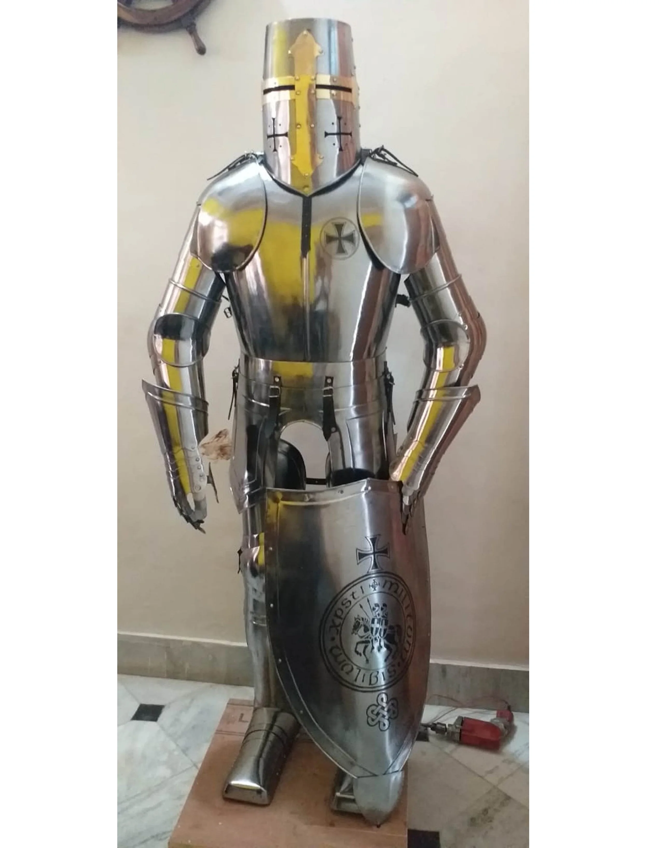 Full Body Armour Suit Medieval Knight Suit of Armor top quality product use in museum silver