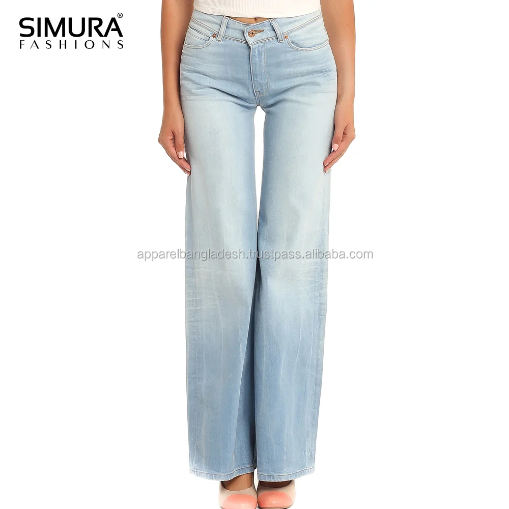 
Apparel Manufacturing Girls Top Quality Loose Fitting Women Jeans 