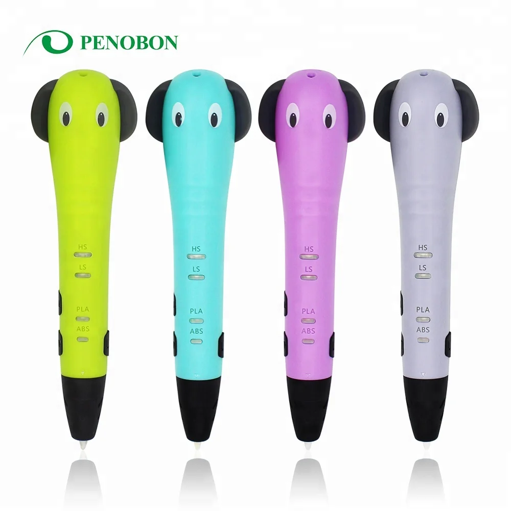 Educational Cute Elephant 3d printing pen toy can use ABS and PLA filament