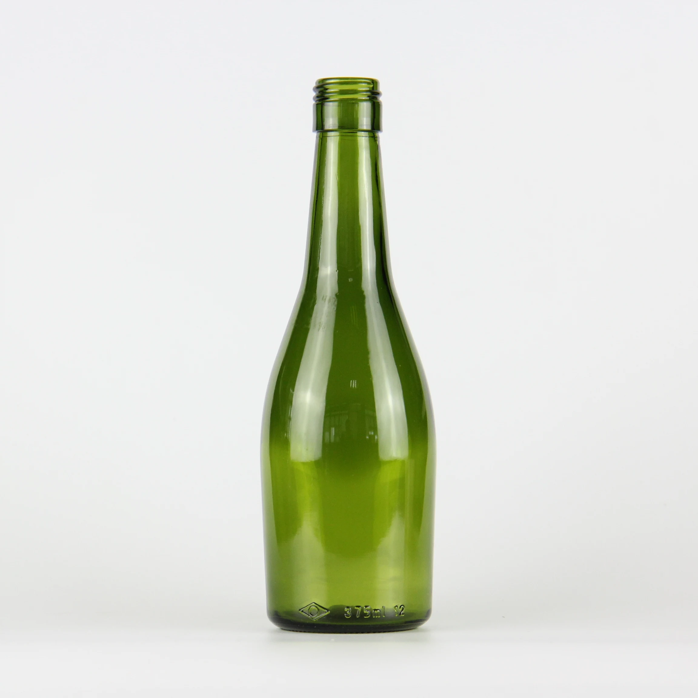 Wholesale 375ml screw cap emerald green wine glass bottle on sale