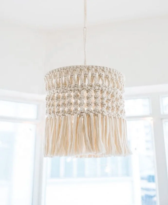 Cotton Rope Chandelier Lampshade based on Macrame Crochet Design Manufacturer Supplier from India
