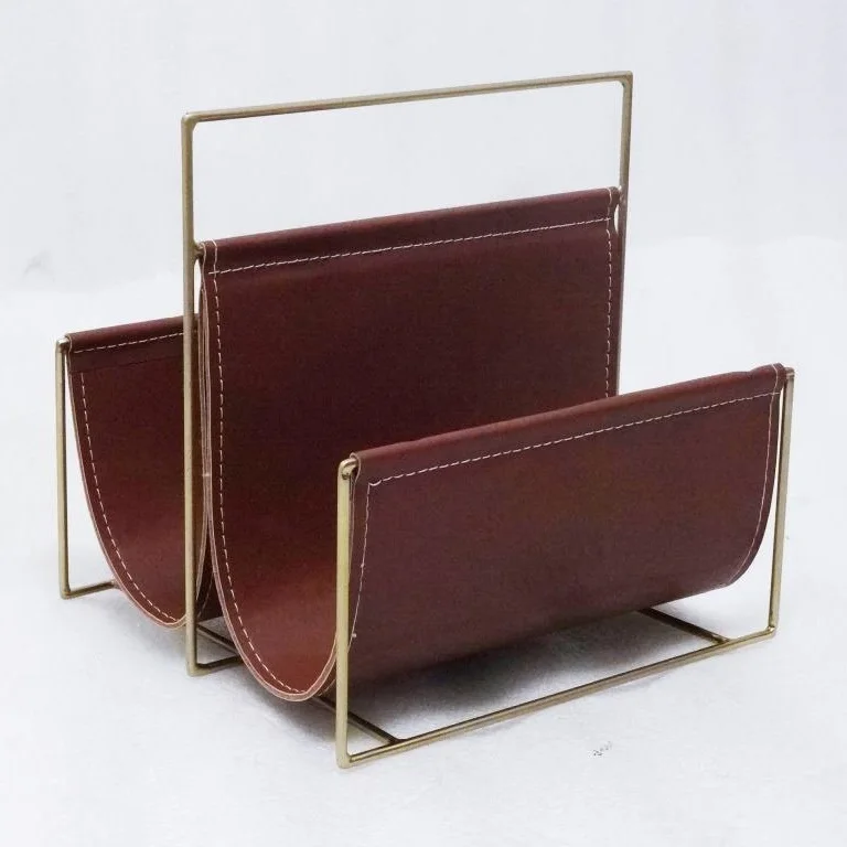 New Design Metal and Rattan Wire Mesh Magazine Holder ,metal mesh magazine rack, magazine stand