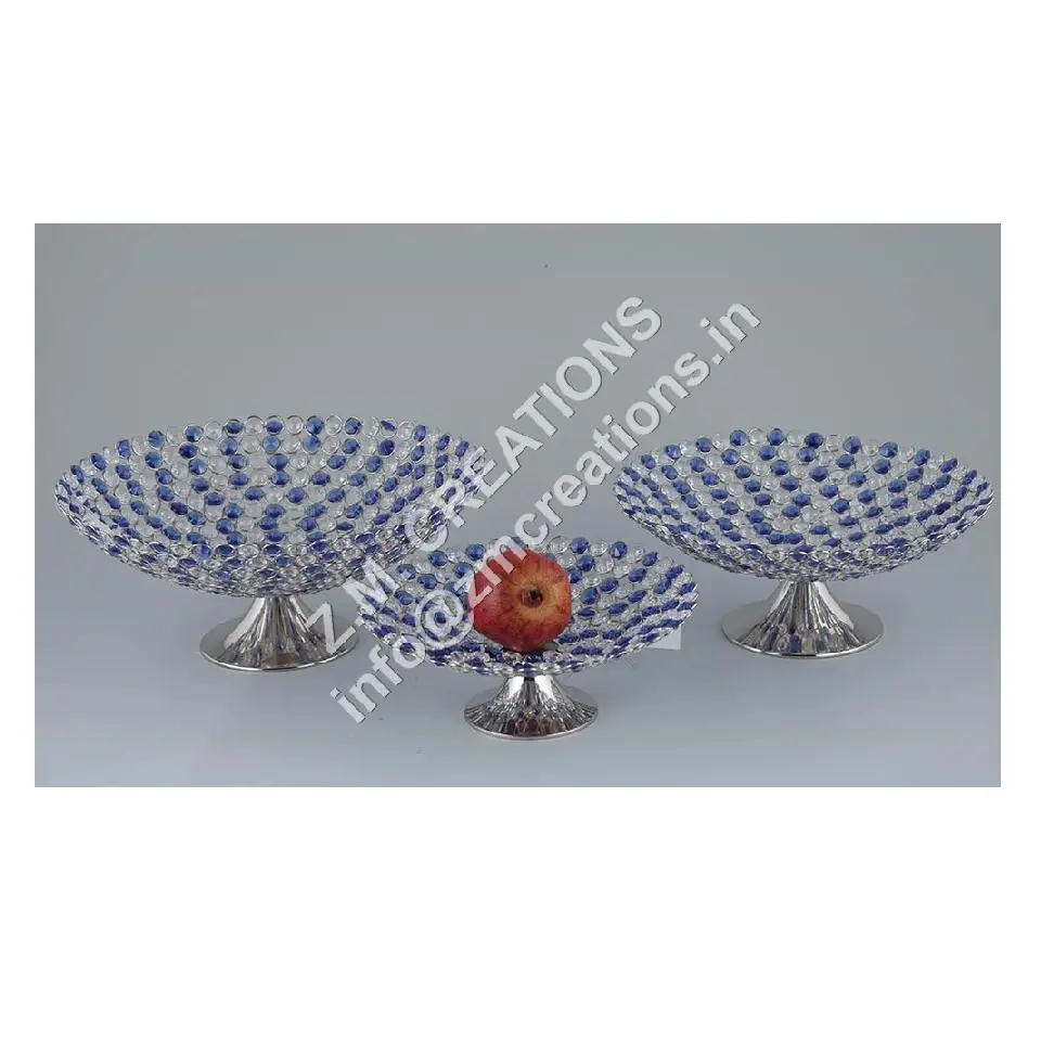 Best-Selling Luxurious Crystal Fruit Bowl Decorative Metal & Crystal for Weddings & Parties for Food Display