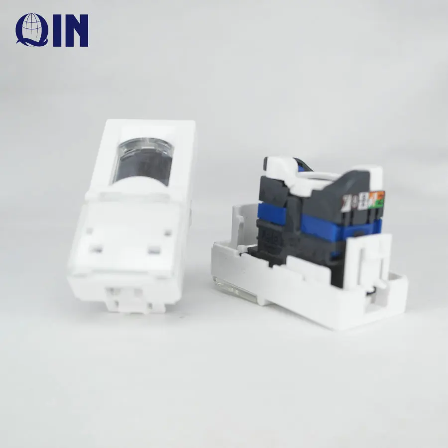 French type Single Port UTP RJ45 45*22.5mm face plate keystone Jack,  UTP Keystone Jack