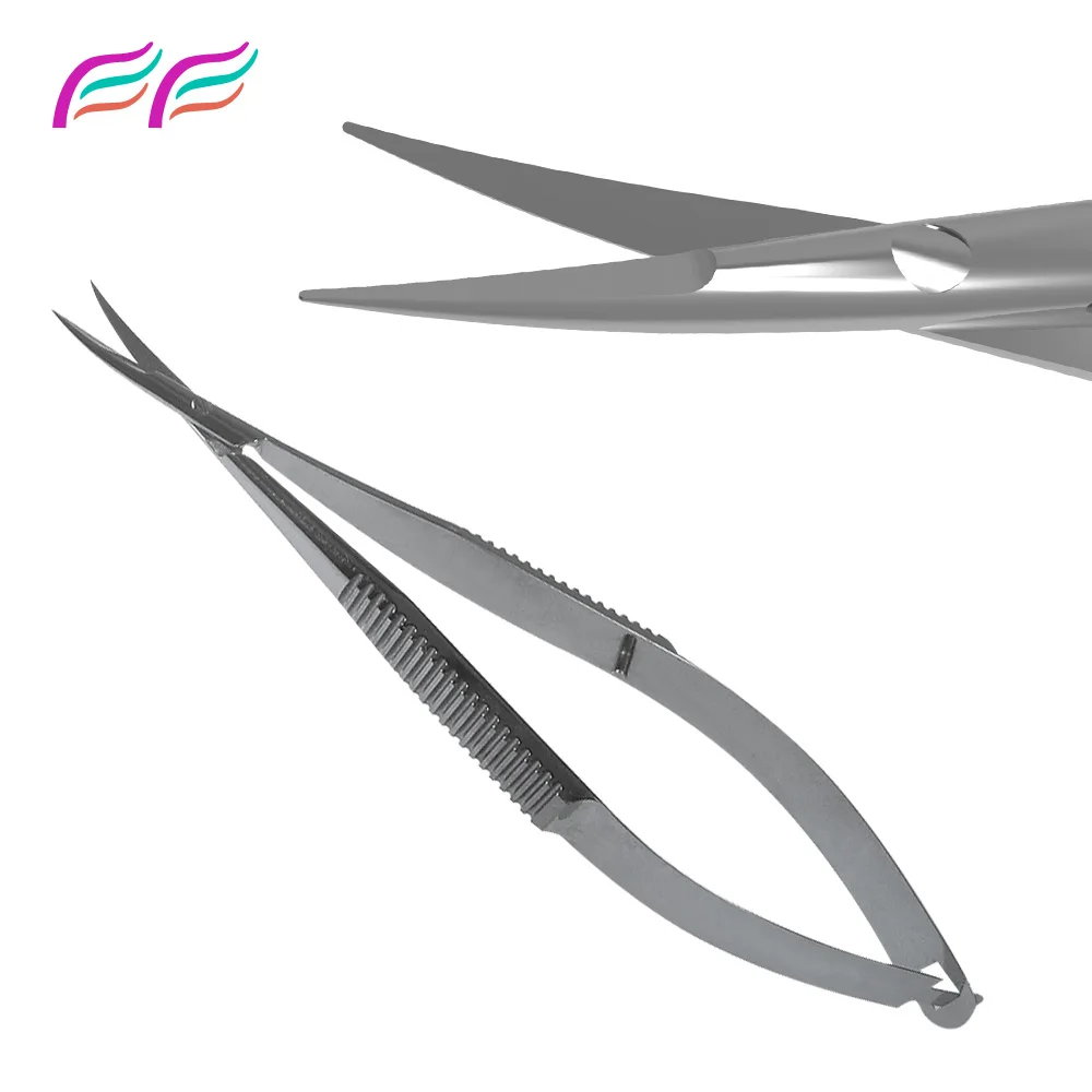 Micro Spring Scissors / Iris Curved Scissor / Castroviejo Corneal Scissor Micro Scissor by Bahasa Pro