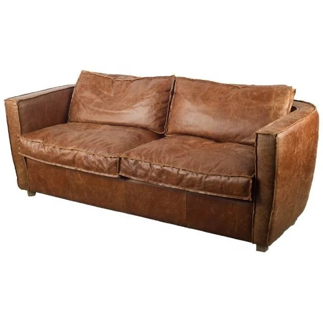 
 Современный промышленный кожаный диван Chesterfield в деревенском стиле с кнопками  