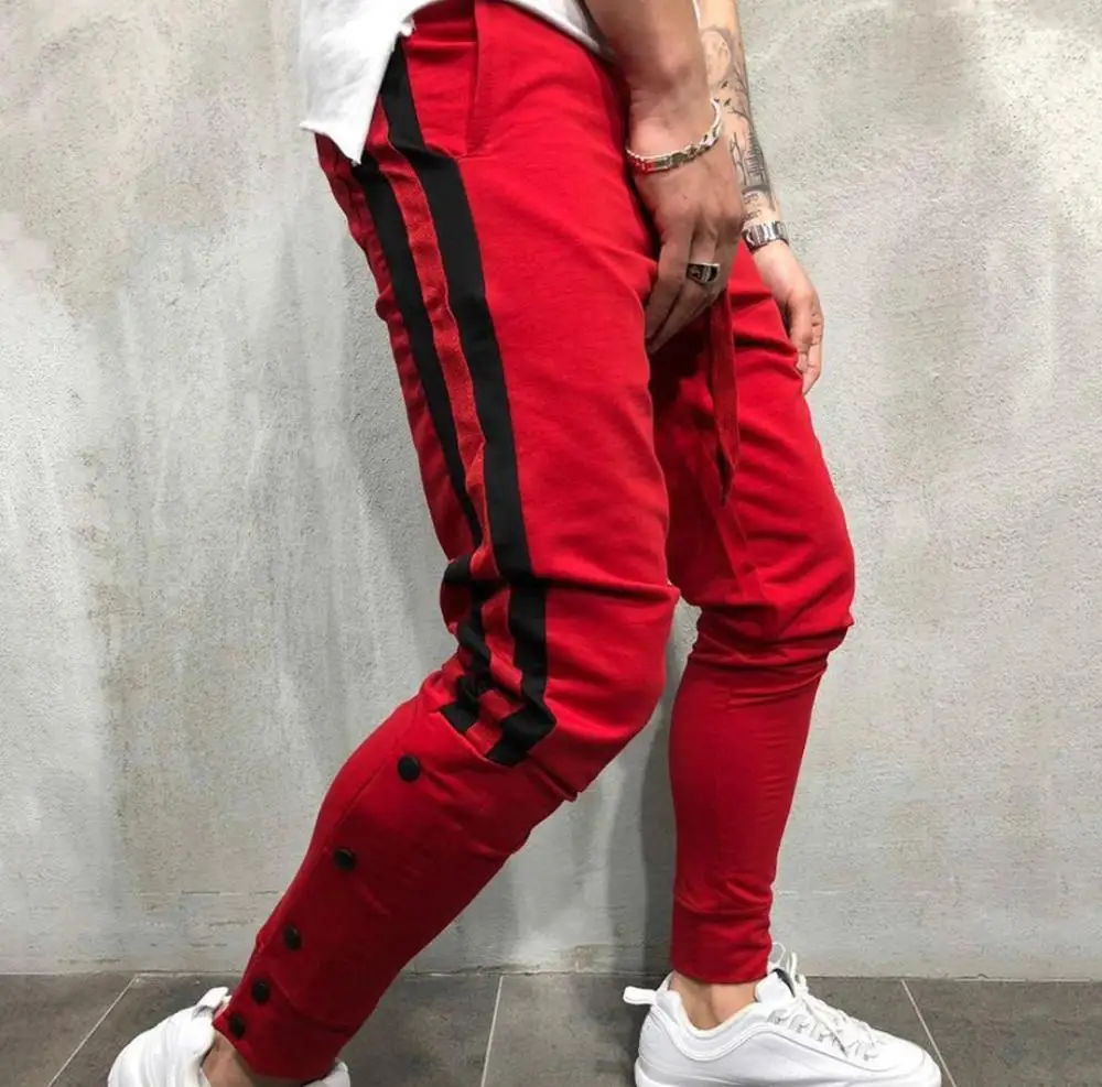 Mens Joggers Casual Pants Fitness Men Sportswear Tracksuit Bottoms Skinny Trousers Red Gyms Jogger 2022 Bangladesh