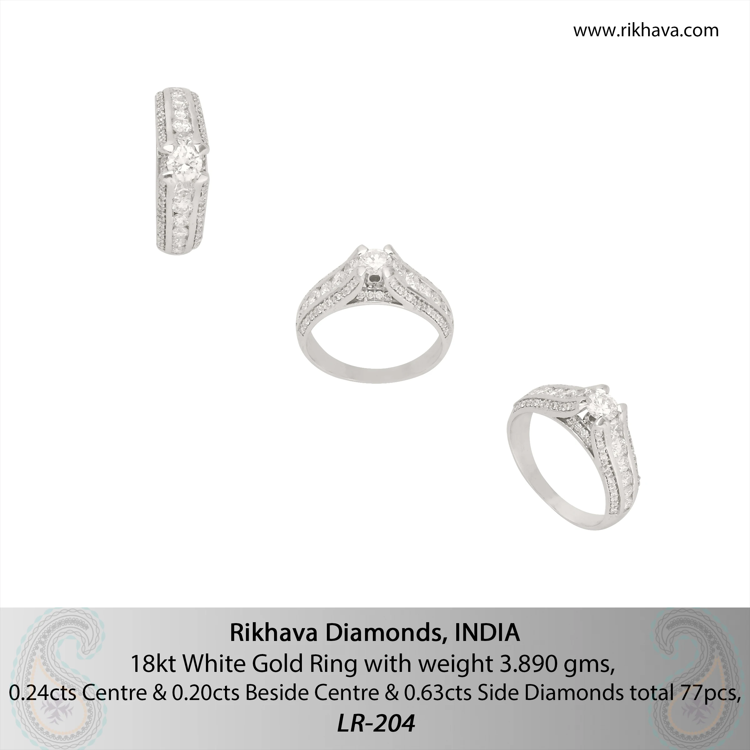 Wedding Engagement Ring Set Couple Eternity Forever Love Finger Ring Fine Jewelry Natural Diamond White gold