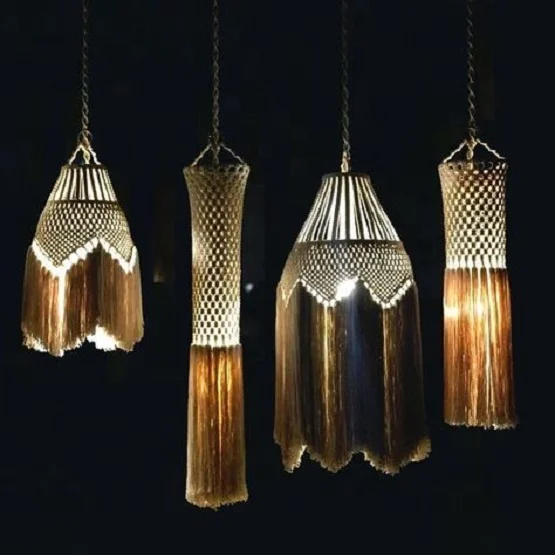 Cotton Rope Chandelier Lampshade based on Macrame Crochet Design Manufacturer Supplier from India