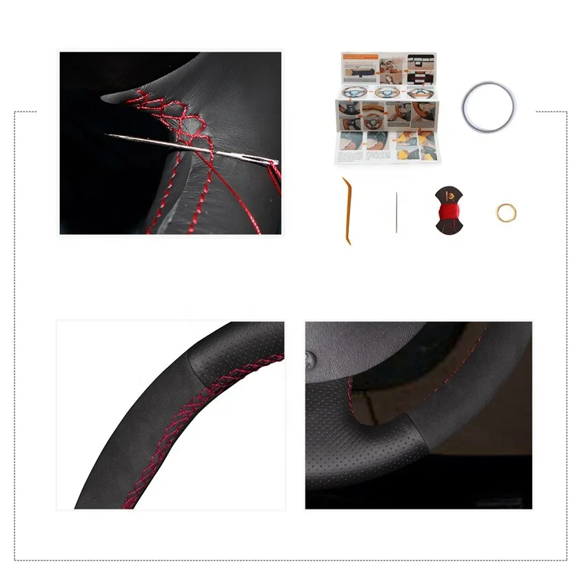 Design High Quality Handing Sew Steering Wheel Cover For Renault Scenic 2 2003 2004 2005 2006 2007 2008 2009