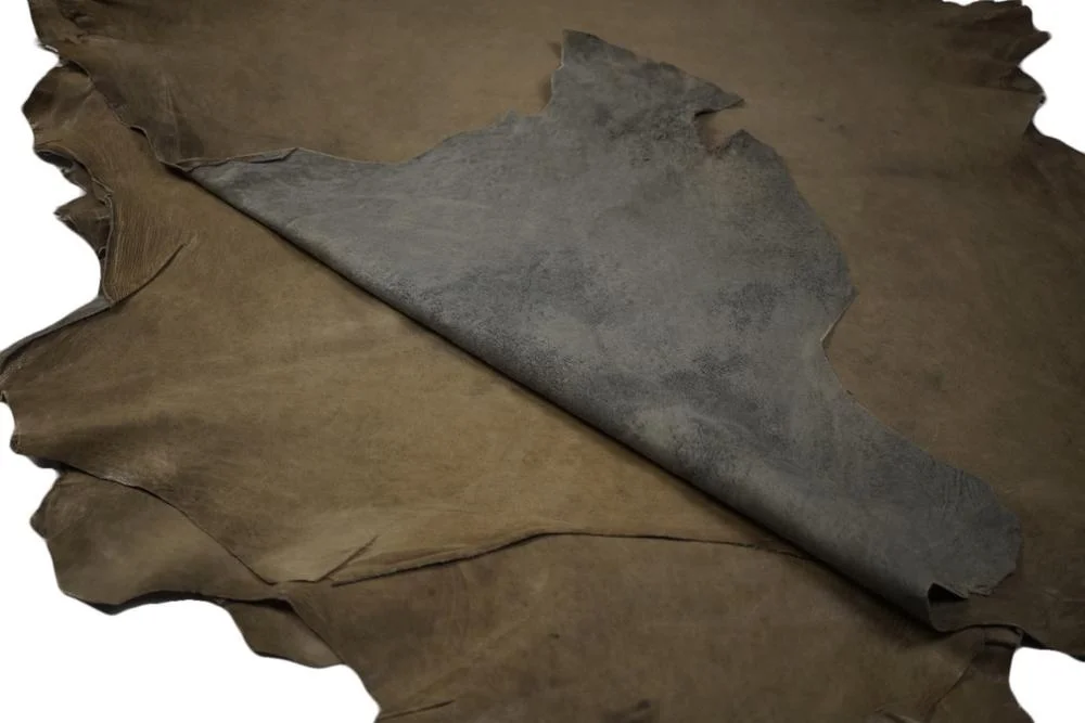 Distressed Khaki Brown sheepskin hides | Lamb Skin Napa Soft Leather Finest Quality Wholesale Sheep Hide