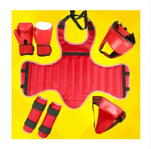 Sanda protective TKD MMA guards  chest protector headgear boxing glove karate helmets shin guards supporter