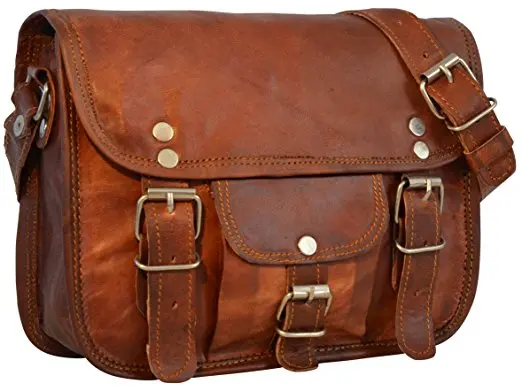 Best Selling Products Waxed canvas messenger bag - High Quality Goat Leather Canvas Bags  At Lowest Price