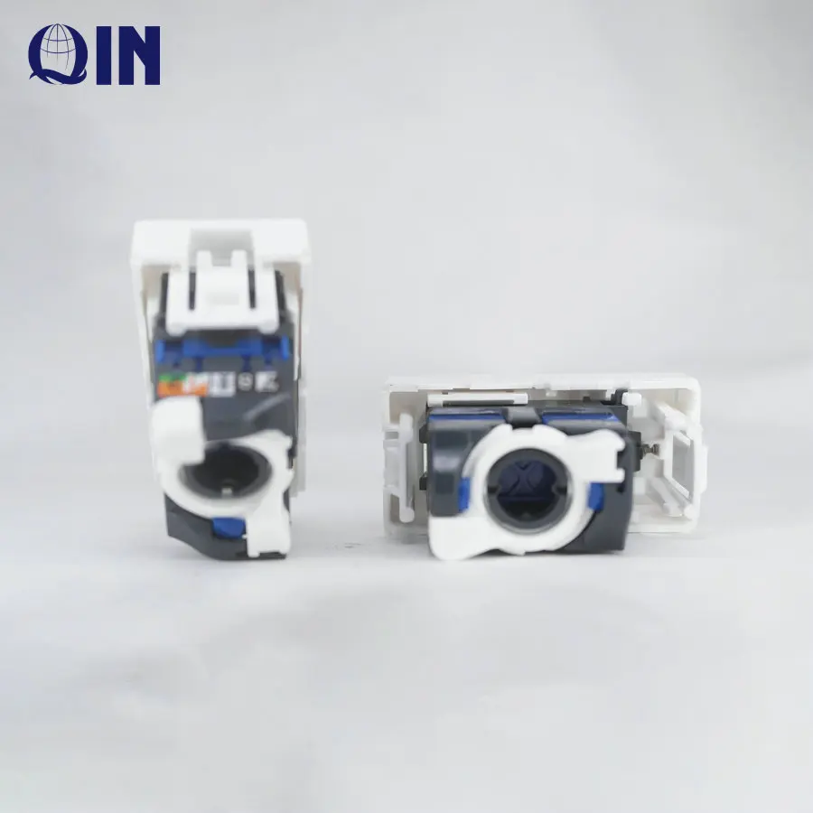 French type Single Port UTP RJ45 45*22.5mm face plate keystone Jack,  UTP Keystone Jack