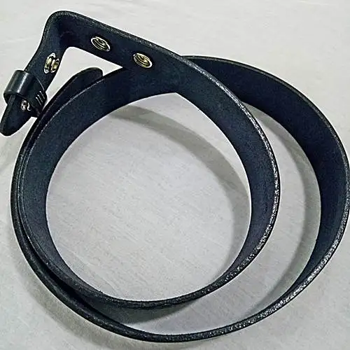 
BLACK SNAP-ON ITALIAN DESIGN LEATHER STRAP BELT 