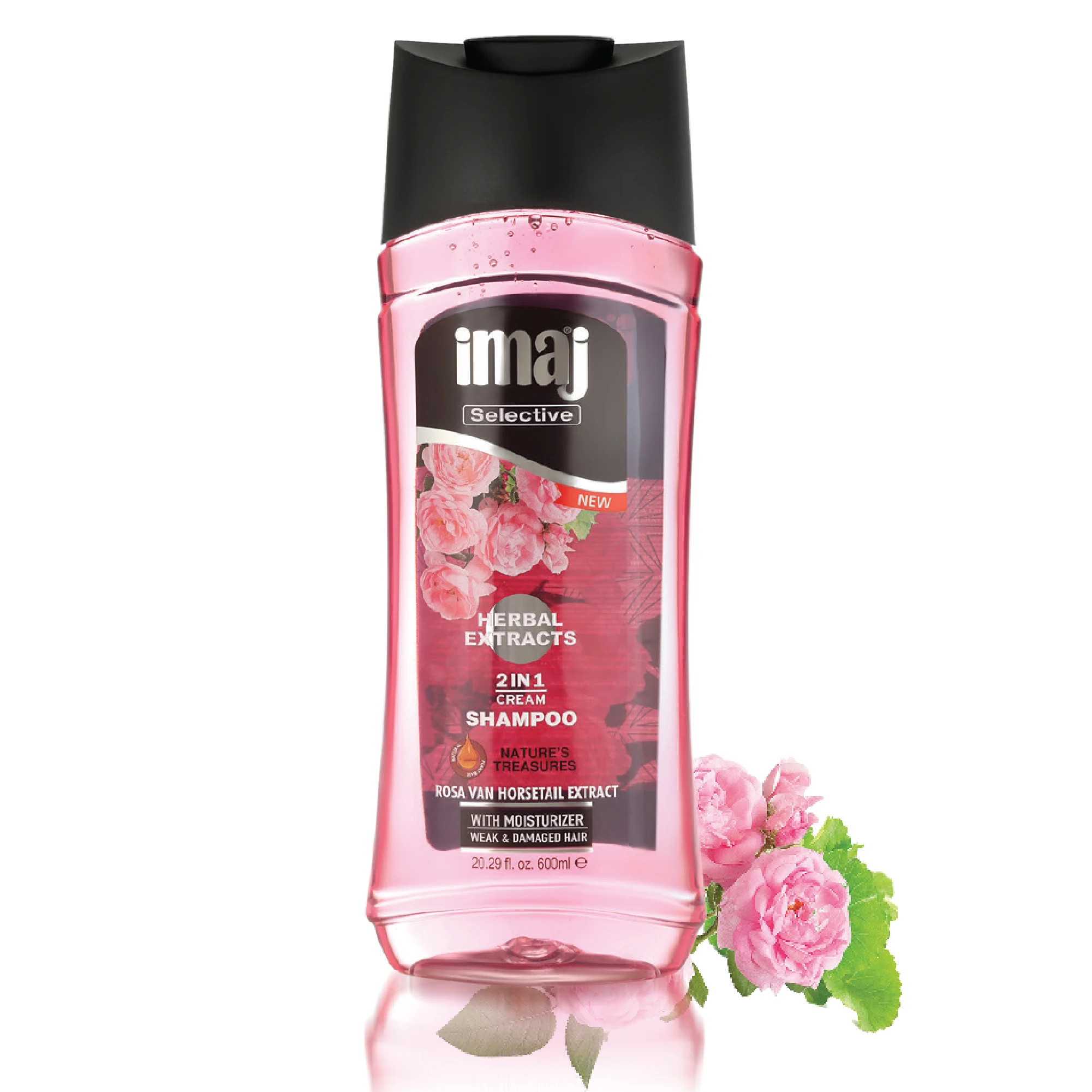
SHAMPOO IMAJ HERBAL 600 ML herbal formula 2in1 hair shampoo with Rosa Van Horsetail Extract for Weak and Damaged Hair 