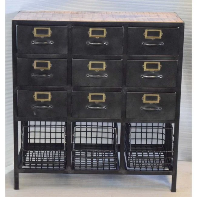 Retro Industrial Antique Iron Multi Drawer Mesh Basket Store Retail Mall Shop Home Kitchen  Living Room Storage Drawer Cabinet