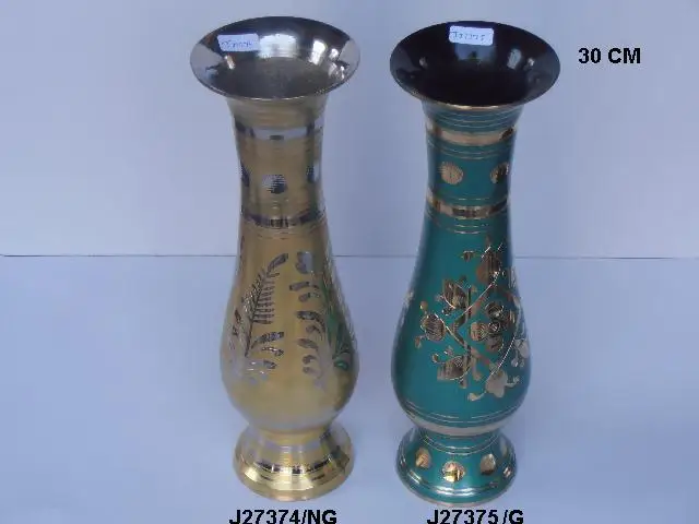 
Cast Brass Vase Mirror polished and painted 