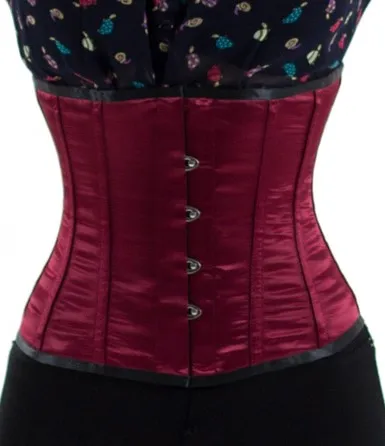 Женский атласный корсет под грудью бордового цвета/OEM корсет для талии для похудения/обычная одежда, готический корсет