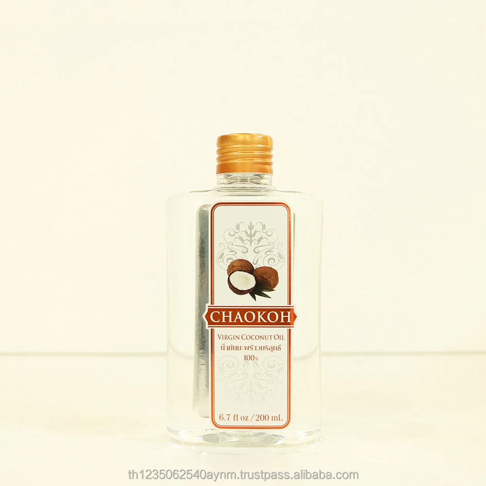 Кокосовое масло CHAOKOH холодного прессования для красоты, здорового питания и приготовления пищи, 200 мл