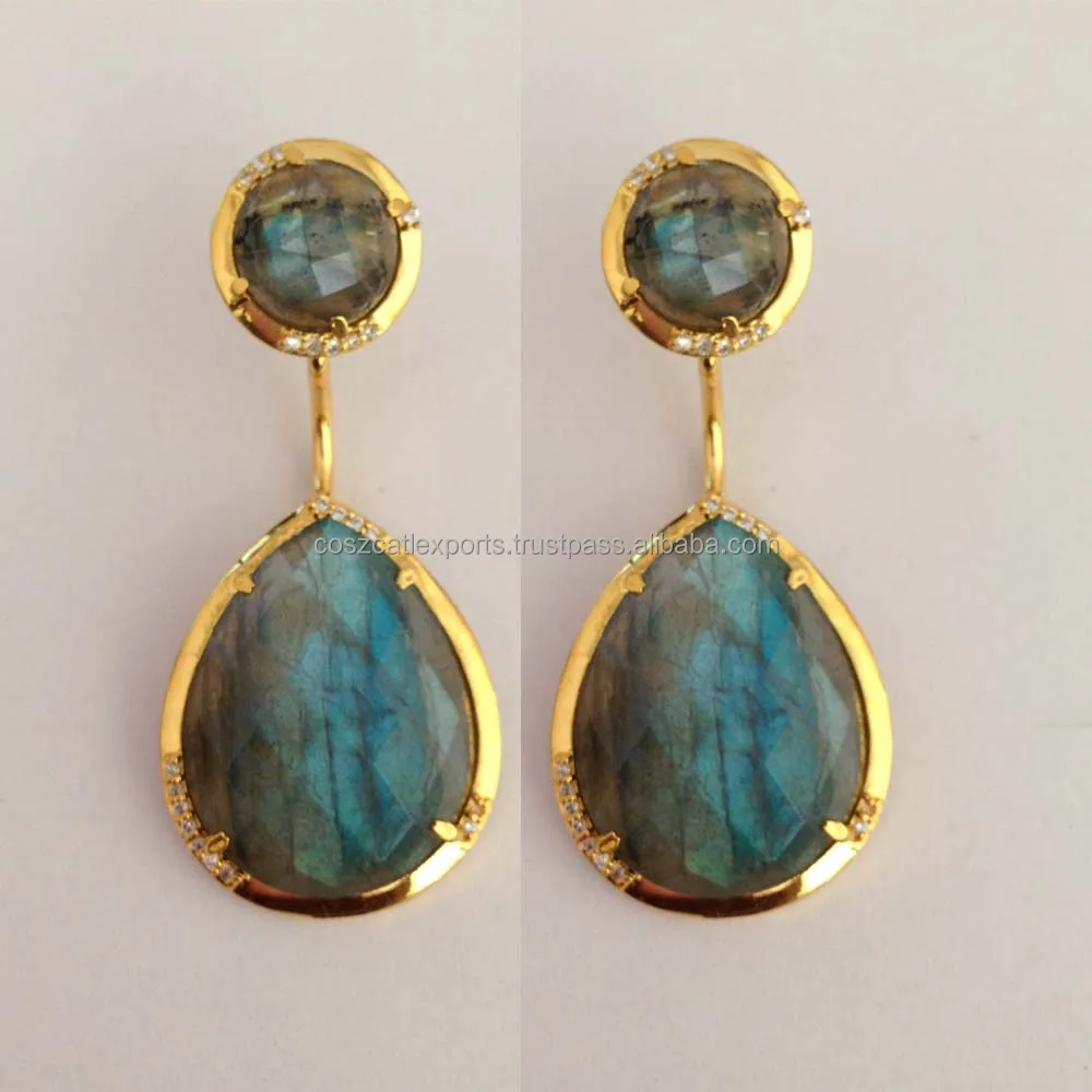 Wholesale long labradorite earrings, Fashion natural Stone jewelry Pendants Charms for Jewelry Making Jewelry Findings Component