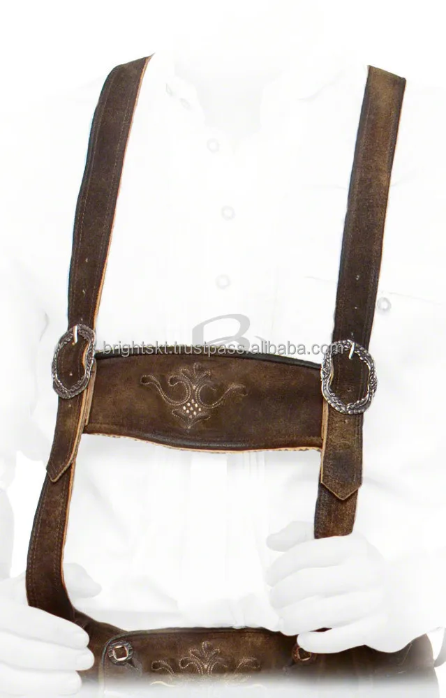 Authentic Lederhosen German Lederhosen Outfit Bavarian Clothing, BERGKRISTALL dark brown (Traditional Wear) customized option