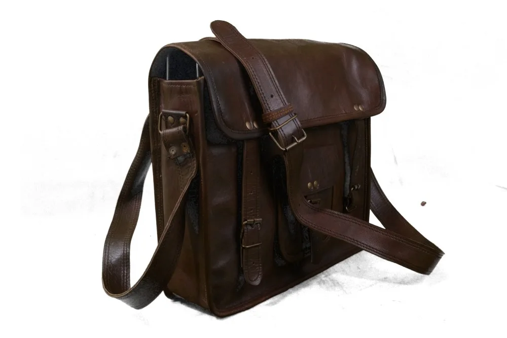 Genuine Leather Laptop Briefcase Custom Logo Office Bags Genuine Office Laptop Messenger Man Luxury Soft Crossbody Shoulder Bags