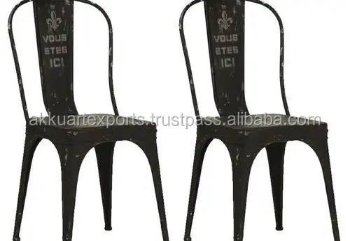 JODHPUR VINTAGE INDUSTRIAL METAL CHAIR , UPHOLD METAL DINING CHAIRS