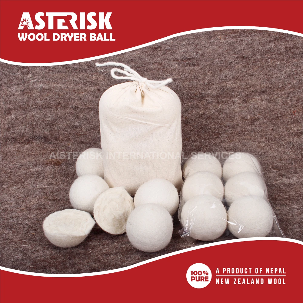 6-Pack XL 100% Organic Felt Dryer Ball Eco-friendly Smart Sheep Premium Wool Dryer Balls Reusable Fabric Softener Laundry Balls