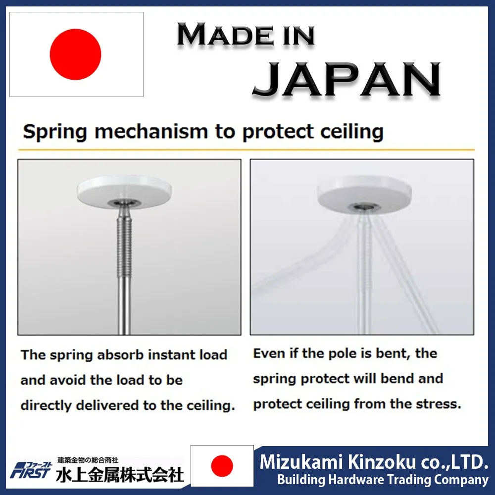 CLOTHES HANGER HOOKS WITH DETACHABLE POLE RACK MADE IN JAPAN TO DRY CLOTHES INDOOR CEILING MOUNTED DURABLE