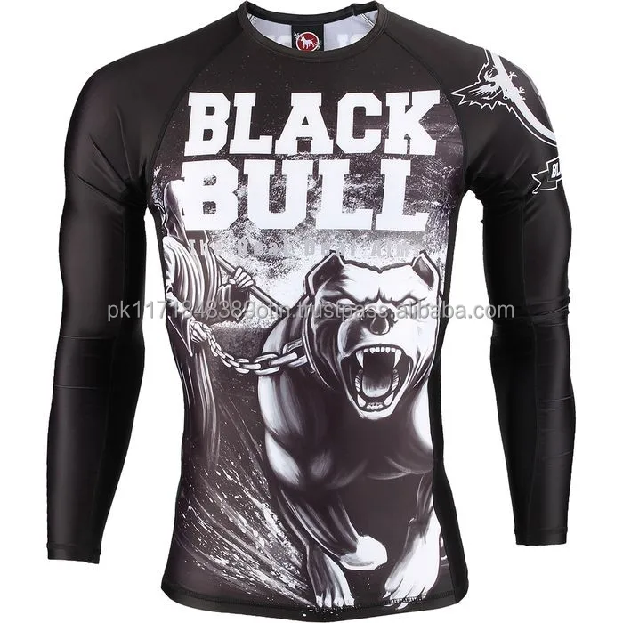 
Custom Printed Sublimationed Lycra Fabric MMA Rash Guard 