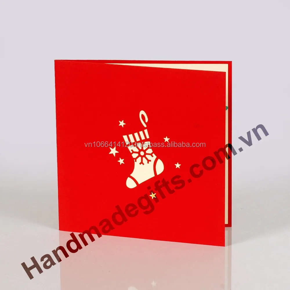 Cheap price supplier 3D Greeting pop up card Christmas and new year by custom design and manufacture High Quality