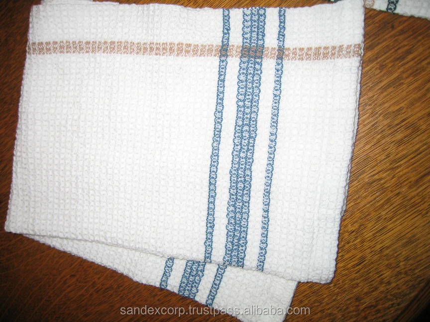 100% linen Cotton kitchen Tea Towel Cheap price Waffle tea towels in beautiful design Exporter in India..