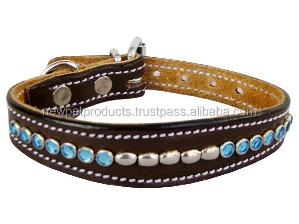 Designs dog Collar leather brass stud pet collars and leads wholesale custom design
