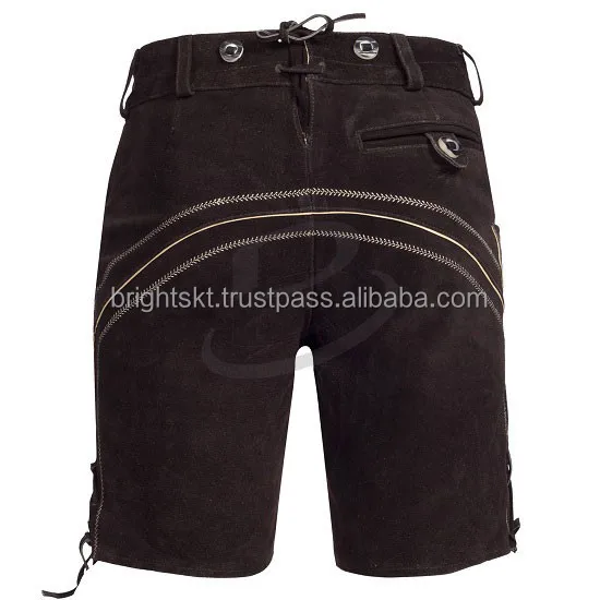 Original German Bavarian Oktoberfest Trachten Lederhosen Cow Suede Leather with Customizable Size and Belt