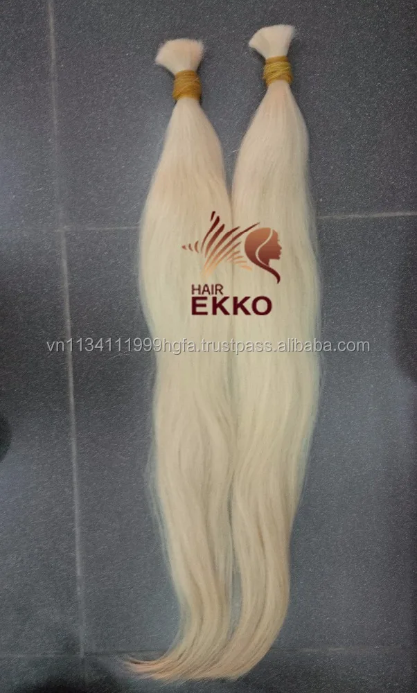 
EKKOHAIR High-quality platinum blonde hair #6 Silky&Straight Bulk 4Pcs/Lot blonde colour hair bulk for Braiding blonde Hair 