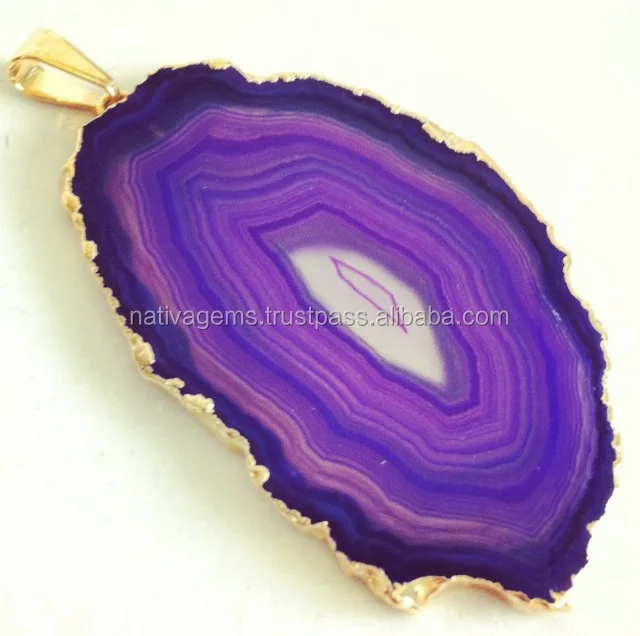 BRAZILIAN DRUZY AGATE COLORFUL PENDANT PLATED