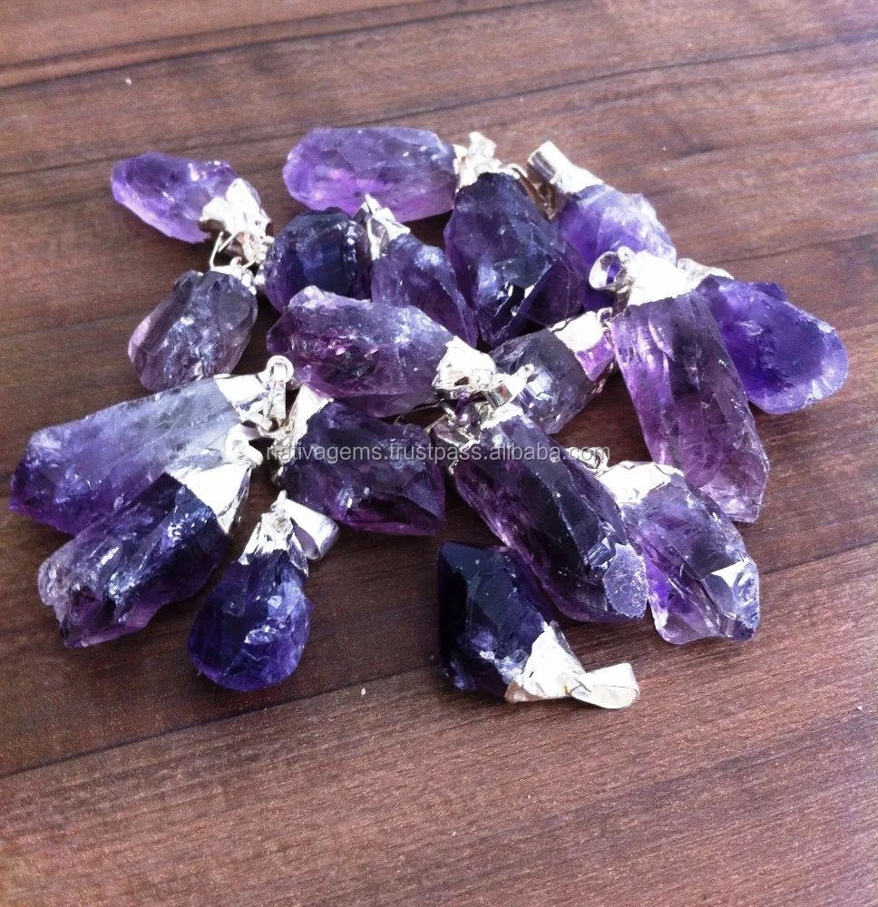 AMETHYST AND CITRINE POINTS PENDANT FROM SOUTH BRAZIL