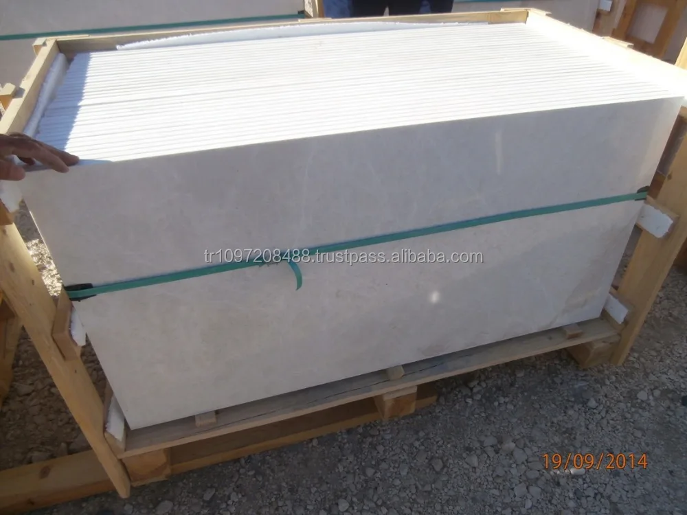 Polished beige marble tiles Turkey