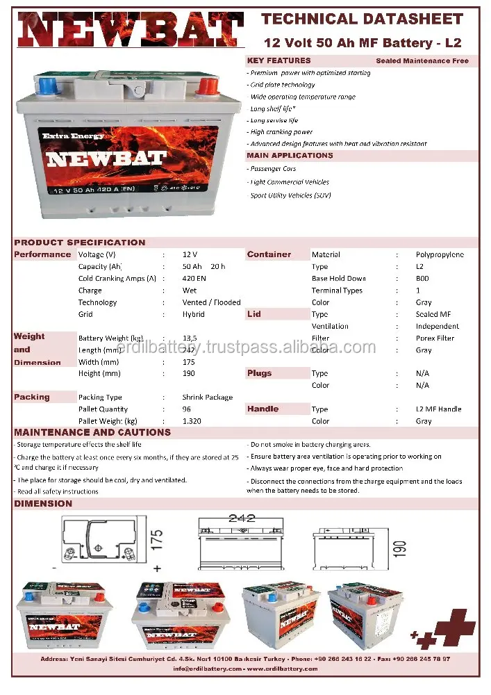 Newbat 50 Ah Maintenance Free cheap battery