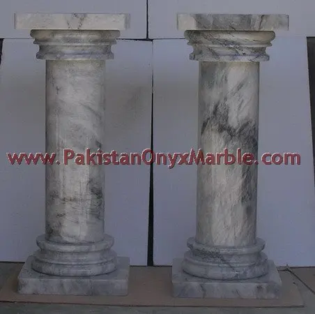Badal Modern Design Natural Color Gray Marble Pedestals Solid and Hollow Roman Pillars Granite Columns