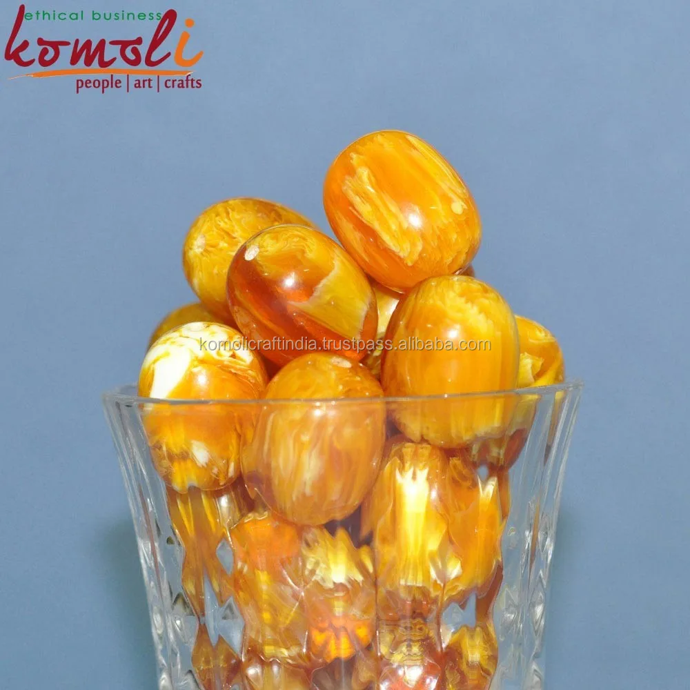 Plain Round Smoky Handmade Chunky Resin Acrylic Beads