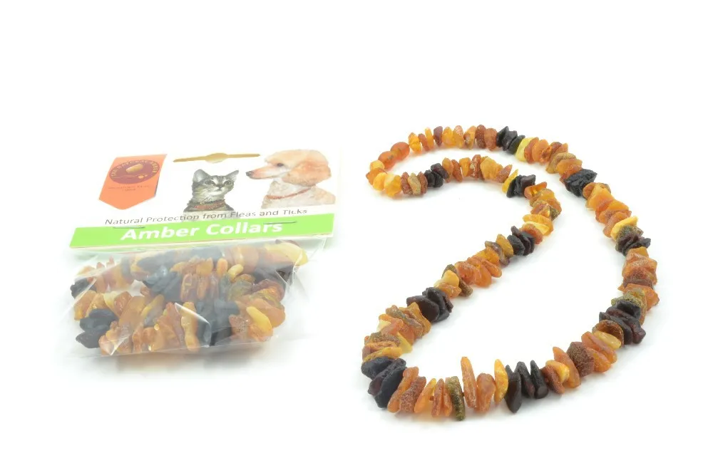 Amber Pet Necklaces for Cats and Dogs, Raw Amber Beads, Various Lengths