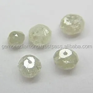 Natural white color faceted diamond beads drilled Indian manufacture White Faceted Diamond Beads