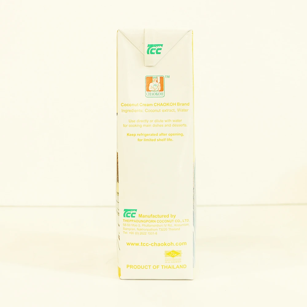 
CHAOKOH UHT Coconut Cream Classic Gold Packed in Aseptic Box (1000 ml) 