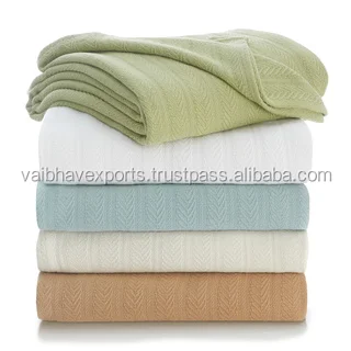 Premium Quality  Customised 100 % Cotton Waffle Weave Hospital Blankets Cotton Thermal Blankets Cotton Yoga Bath Blanket