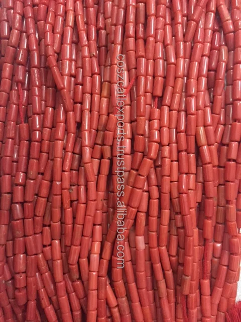 sea bamboo natural red coral Gemstone beads supply