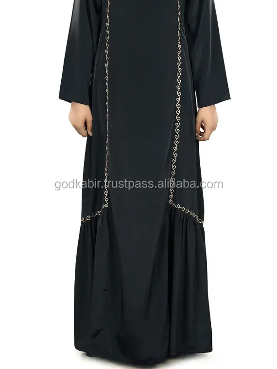 Evening party Wear,Embroidered Fathima Black Abaya/ Muslim Hijab Clothing/Elegant Islamic Clothing Burka/Formal